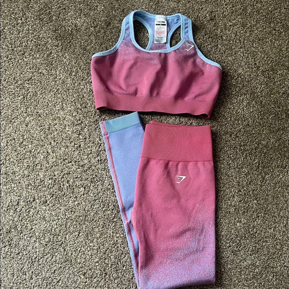 Gymshark Pink and Blue Activewear Set